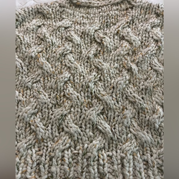 Free People Loopy Mango All Over Cable Chucky Knit Sweater - Picture 6 of 6